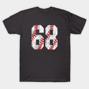 Vintage #68 Baseball Laces Baseball Mom Jersey Love Baseball T-Shirt